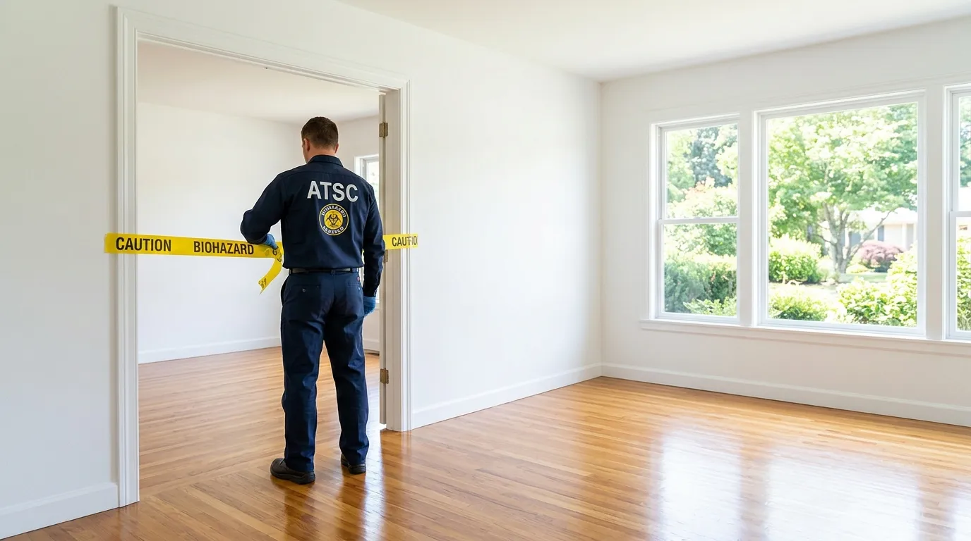 Certified biohazard cleanup crew performing Crime Scene Cleanup in Elizabethtown